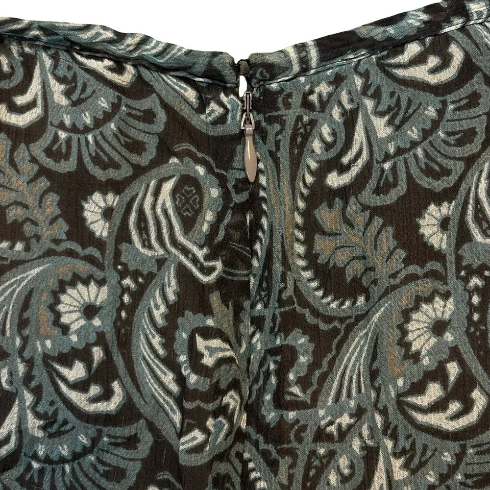 Unbranded‎ Womens Midi Skirt Grey Paisley Boho Classic A-Line Size 30W
